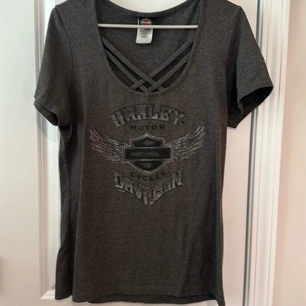 Women’s Harley Davidson, V-neck T-shirt, Winston-Salem North Carolina